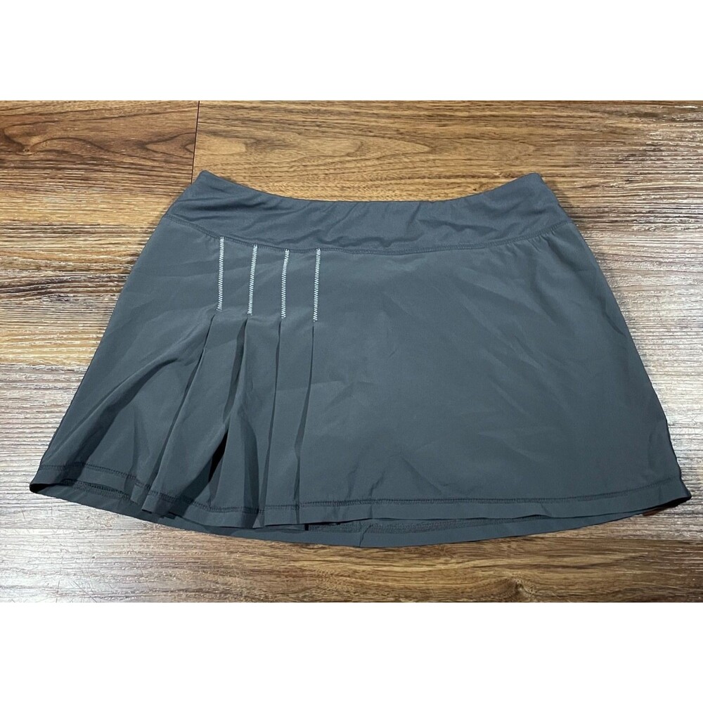Athleta Second Wind Athletic Skort Womens S Tennis Golf Pleated Gray Polyester